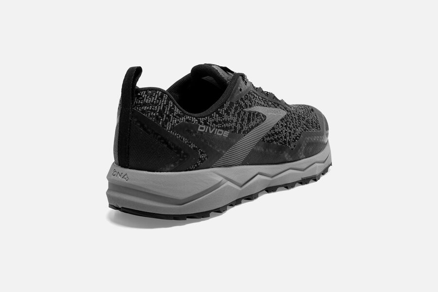 Brooks Running Shoes Mens Black/Grey - Divide Trail - 8204-BLPWT